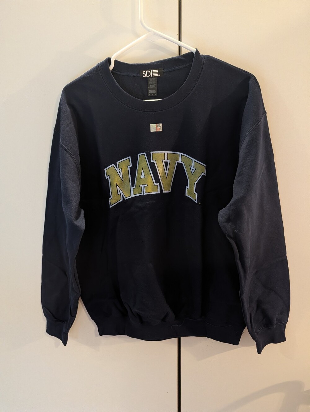 SDI Mens Mediun Blue Navy Graphic Crewneck Sweatshirt -NWT